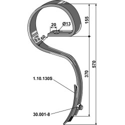 Dent de herse avec soc - Doublet-Record - 042-2100