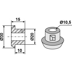 Entretoise pour couteau broyeur de paille - Massey Ferguson