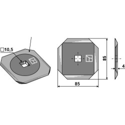 Couteau pour mélangeurs de fourrage - revêtement carbure - Seko - 24479010