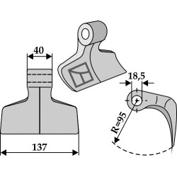 Marteau broyeur 137x40mm - M.E.A.A.T.