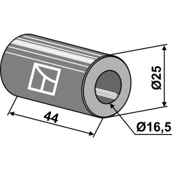 Entretoise 44xØ16,5xØ25 - Agricom