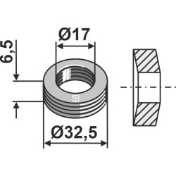 Rondelle élastique Ø32,5x6,5xØ17 - S.M.A.
