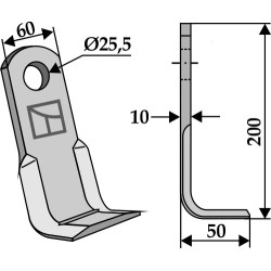 Couteau équerre 200x60mm - Kuhn - J2555001