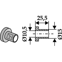 Entretoise interne 25,5xØ10,5xØ15 - Epoke