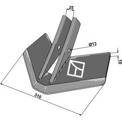 Soc à aillette 310mm - Maschio / Gaspardo - R18025740R