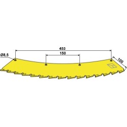 Lame de scie - gauche - revêtement carbure de tungstène - John Deere - LCA78238