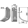 Couteau 200x105mm, droit - Howard - 73000109344V