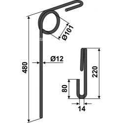 Griffe de semoir Ø12mm - BBG - 960954 / HC210