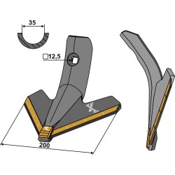 Soc triangulaire 200mm - Carbure - Kuhn - H2253440