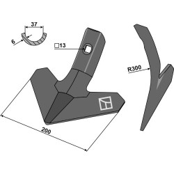 Soc triangulaire 200mm - Kuhn - H2243170