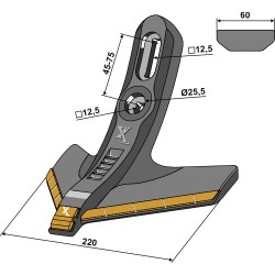 Soc triangulaire 220mm - Carbure