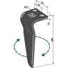 Dent pour herses rotatives 280mm, droit - Sovema