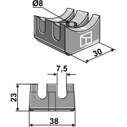 Bride de fixation pour griffes de semoir - Pöttinger - 10-142 / 10-012