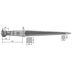 Dent de chargeur 820mm - van Lengerich (BVL) - 69.618