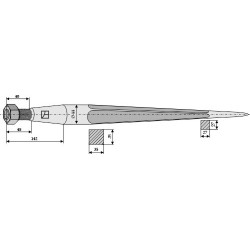 Dent grande charge 980mm - van Lengerich (BVL) - 71.187