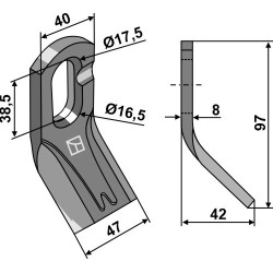 Couteau-Y 97x40mm - Lagarde - 800927