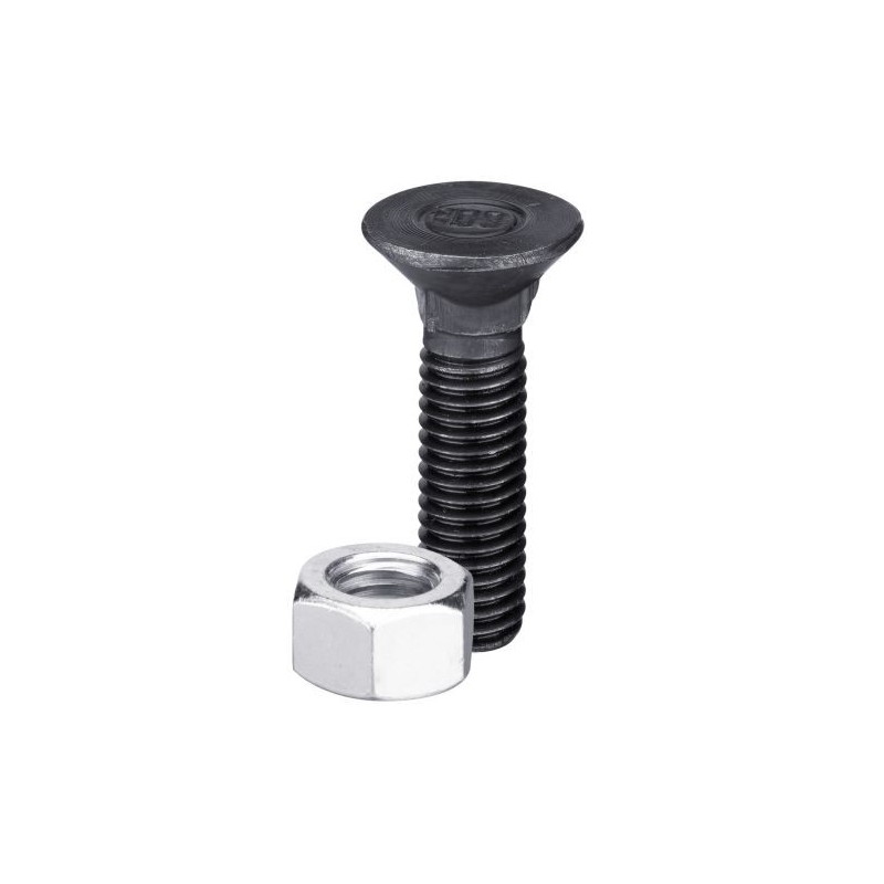 Boulon de charrue DIN608 M11x1,5x35 et écrou hexagonal