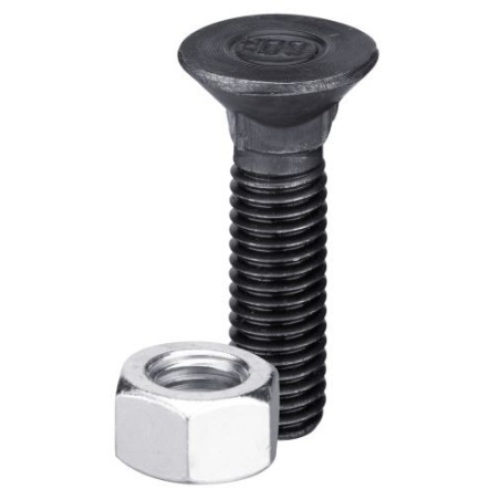 Boulon de charrue DIN608 M11x1,5x35 et écrou hexagonal