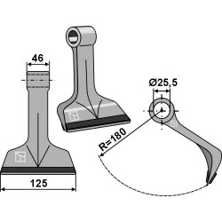 Marteau broyeur 125x46mm - PTA - Maschio / Gaspardo - T30004025 - T30004027R