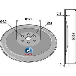 Disque de semoir Ø329x2,5 - Kongskilde - 300054625