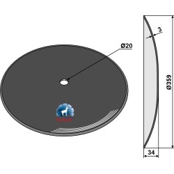 Disque de semoir Ø359x3 - Kongskilde - 73000107255