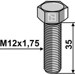 Boulon à tête hexagonale M12x1,75x35 sans écrou