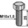 Boulon à tête hexagonale M10x1,5x25 sans écrou - Galvanisées