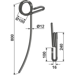 Griffe de Semoir Ø12mm - Simba - 807-316C