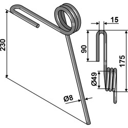 Griffe de semoir Ø12mm - Kuhn - N02044AO
