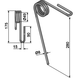 Griffe de semoir Ø12mm - Kuhn - N02043AO