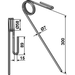 Griffe de semoir Ø7mm - Kuhn - 53043800