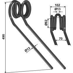 Griffe de semoir Ø13mm, droit - Lemken - 35310035