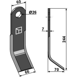 Couteau-Y 244x60mm - Maletti - MAY010016