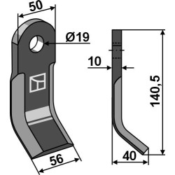 Couteau-Y 140,5x50mm - Maletti - MAY020012