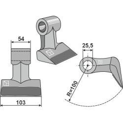 Marteau broyeur avec rechargement 103x54mm - Falc - 66 00 00