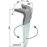Dent pour herses rotatives (DURAFACE) 305mm, gauche - Breviglieri / Breviagri - E0100129