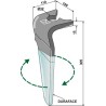 Dent pour herses rotatives (DURAFACE) 305mm, droit - Breviglieri / Breviagri - E0100130