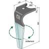 Dent pour herses rotatives (DURAFACE), droit - Kuhn - K2500080 / K2500081