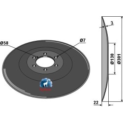 Disque de semoir Ø301x3 - Sulky - 680108