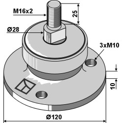 Palier avec filet M16