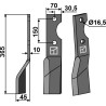 Dent rotative 365x70mm, gauche - Alpego - D01399 / MK0A00031