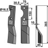 Dent rotative 365x70mm, droit - Alpego - D01398 / MK0A00030