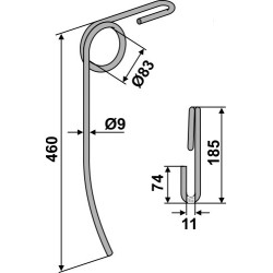 Griffe de semoir Ø9mm - Kongskilde - 7000045885