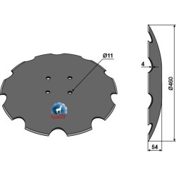 Disque crénelée Ø460x4 - Forges de Niaux