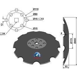 Disque crénelé - Ø460x4 - Forges de Niaux