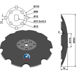 Disque crénelé - Ø560x4 - Forges de Niaux