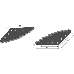 Couteau pour mélangeurs de fourrage - AGM / Sitrex - 520140