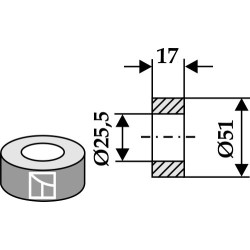 Entretoise 17xØ25,5xØ51 - Nobili - 6060015 / J1551022