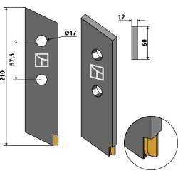 Couteau pour épandeur à fumier - Carbure - Tebbe - 61323H