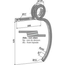 Dent double spire, gauche